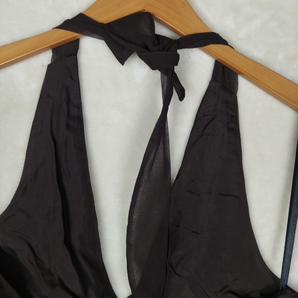Robbie Bee 90s Y2K Halter Silk Dress Womens Size 12 Whimsigoth - Picture 6 of 12